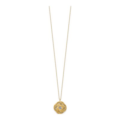 14K Two-Tone Gold Love Knot Pendant Necklace – view 3