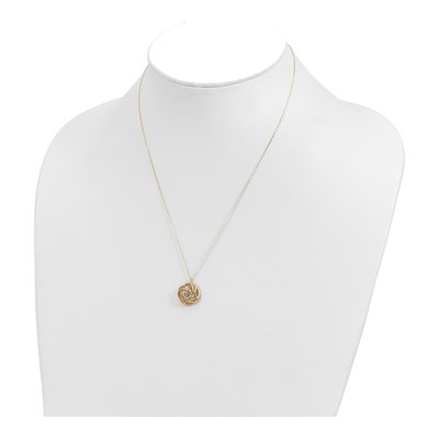 14K Two-Tone Gold Love Knot Pendant Necklace – view 5