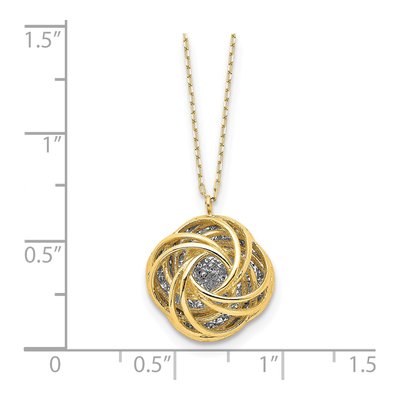14K Two-Tone Gold Love Knot Pendant Necklace – view 6