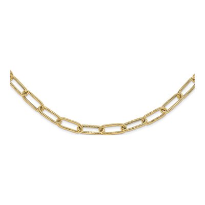14K Yellow Gold 6.36mm Hollow Oval Link Chain