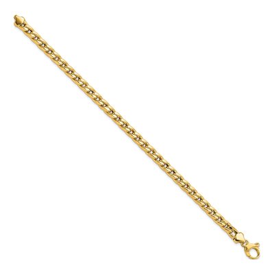 14K Yellow Gold 5.25mm Hollow Curb Chain Bracelet – view 3