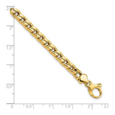 14K Yellow Gold 5.25mm Hollow Curb Chain Bracelet – view 5
