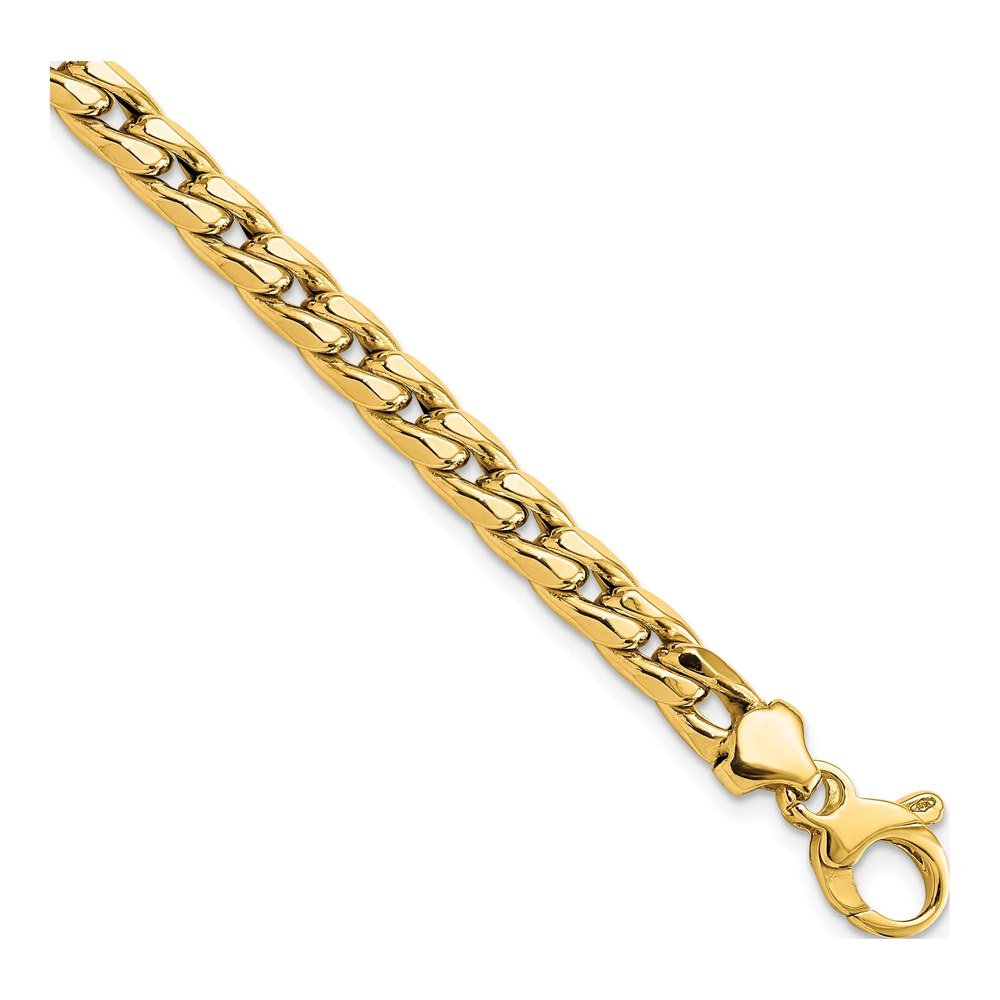 14K Yellow Gold 5.25mm Hollow Curb Chain Bracelet