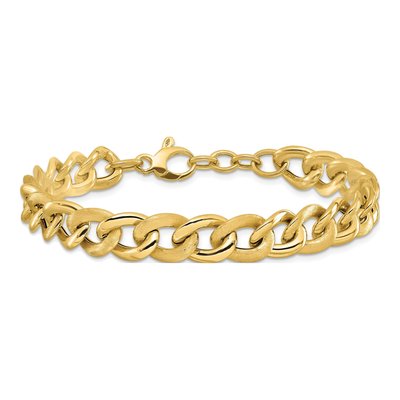 14K Yellow Gold 9.81mm Hollow Link Chain Bracelet – view 4