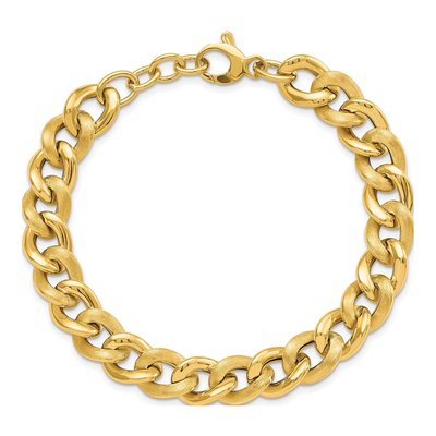 14K Yellow Gold 9.81mm Hollow Link Chain Bracelet – view 6
