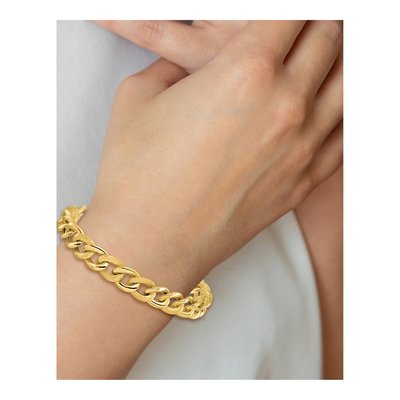 14K Yellow Gold 9.81mm Hollow Link Chain Bracelet – view 7