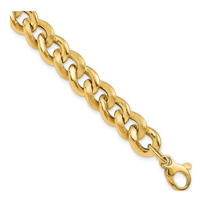 14K Yellow Gold 9.81mm Hollow Link Chain Bracelet