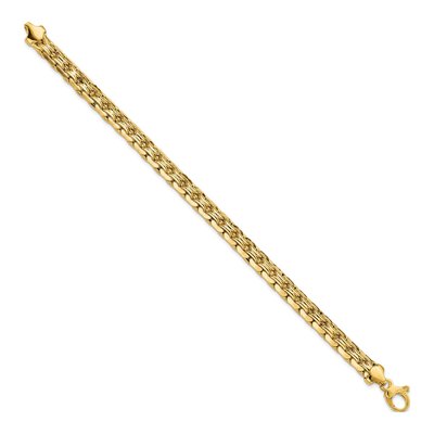 14K Yellow Gold 6.6mm Hollow Fancy Link Chain Bracelet – view 2
