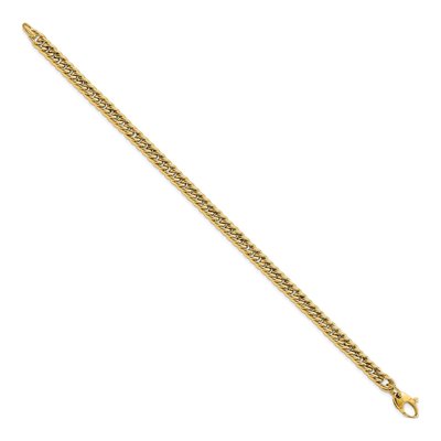 14K Yellow Gold 5.25mm Hollow Curb Chain Bracelet – view 3