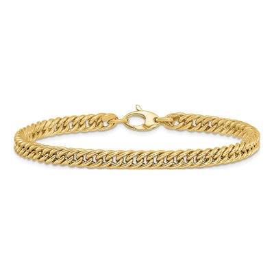 14K Yellow Gold 5.25mm Hollow Curb Chain Bracelet – view 4