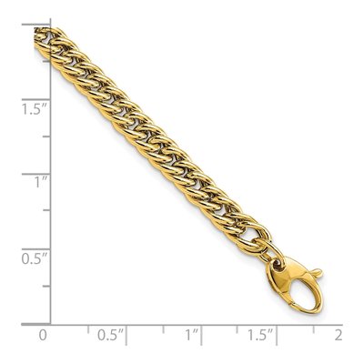 14K Yellow Gold 5.25mm Hollow Curb Chain Bracelet – view 5