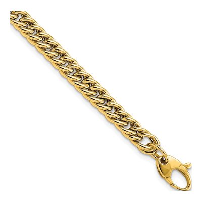 14K Yellow Gold 5.25mm Hollow Curb Chain Bracelet