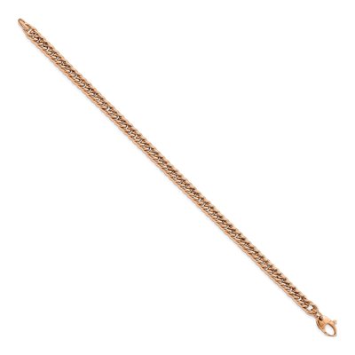 14K Rose Gold 4.75mm Curb Fancy Link Chain Bracelet – view 3