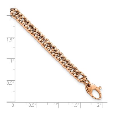 14K Rose Gold 4.75mm Curb Fancy Link Chain Bracelet – view 5