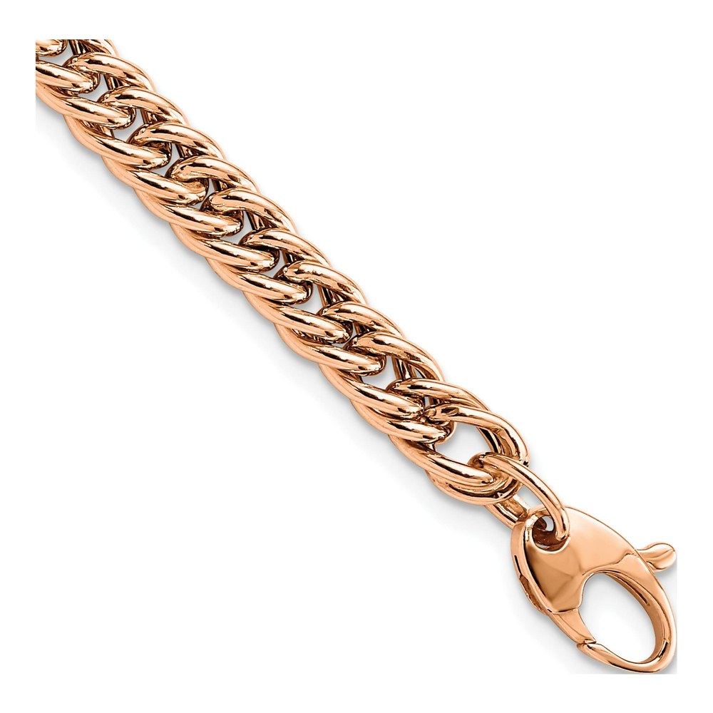 14K Rose Gold 4.75mm Curb Fancy Link Chain Bracelet