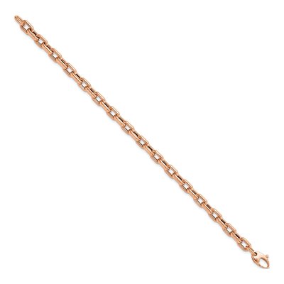 14K Rose Gold 5.01mm Hollow Fancy Link Chain Bracelet – view 3