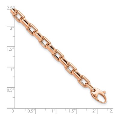 14K Rose Gold 5.01mm Hollow Fancy Link Chain Bracelet – view 5