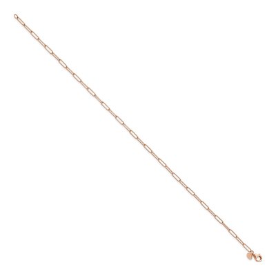 14K Rose Gold 2.59mm Hollow Fancy Link Chain Anklet – view 3