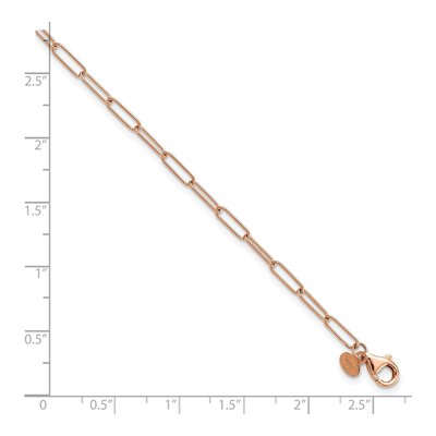 14K Rose Gold 2.59mm Hollow Fancy Link Chain Anklet – view 5