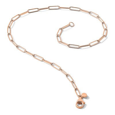 14K Rose Gold 2.59mm Hollow Fancy Link Chain Anklet – view 8