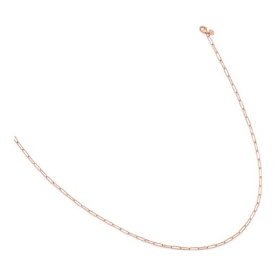 14K Rose Gold 2.6mm Hollow 18-inch Paperclip Link Chain – view 3