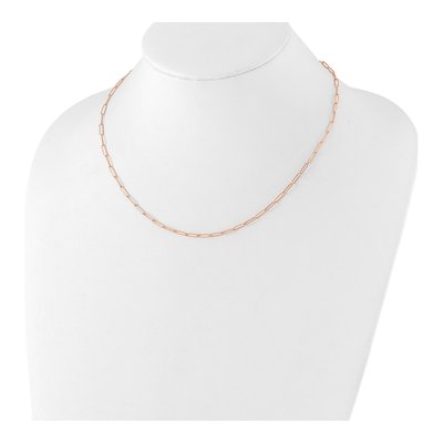 14K Rose Gold 2.6mm Hollow 18-inch Paperclip Link Chain – view 5