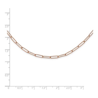 14K Rose Gold 2.6mm Hollow 18-inch Paperclip Link Chain – view 6