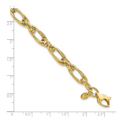 14K Yellow Gold Diamond-Cut Fancy Link Bracelet 7.75 in – view 5