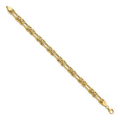 14K Yellow Gold 7.6mm Hollow 7.5-inch Fancy Link Bracelet – view 3