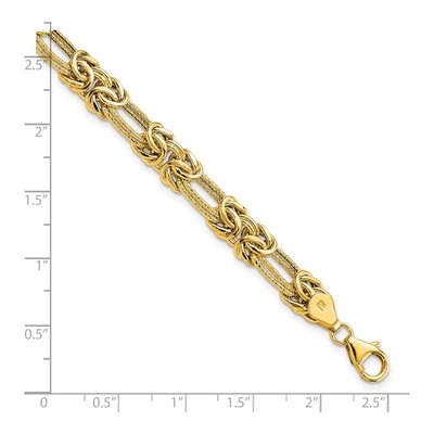 14K Yellow Gold 7.6mm Hollow 7.5-inch Fancy Link Bracelet – view 5