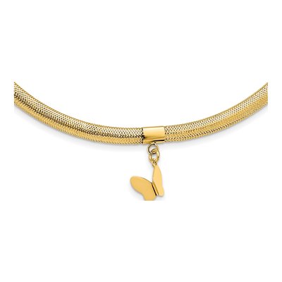 14K Yellow Gold Butterfly Stretch Bracelet