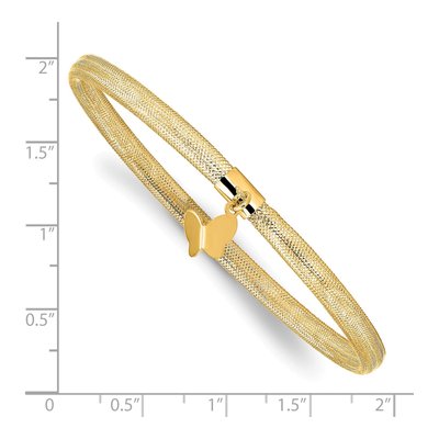 14K Yellow Gold 3.75mm Butterfly Stretch Bracelet – view 3