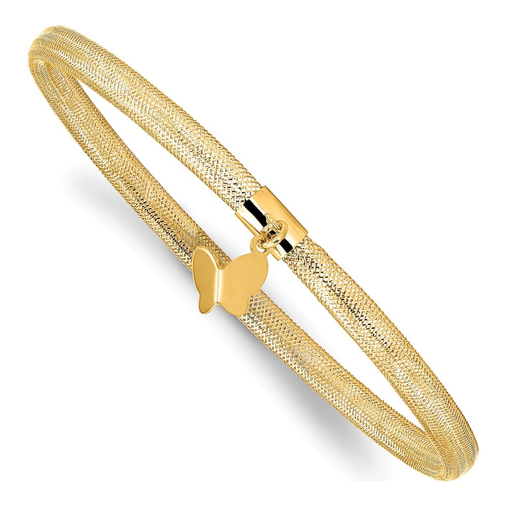 14k Yellow Gold Butterfly Stretch Bracelet