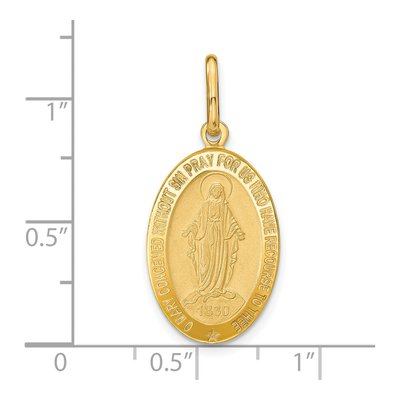 14K Yellow Gold Miraculous Medal Pendant – view 5