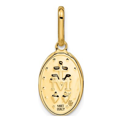 14K Yellow Gold Oval Miraculous Medal Pendant – view 4