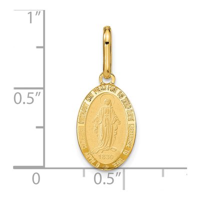 14K Yellow Gold Oval Miraculous Medal Pendant – view 5