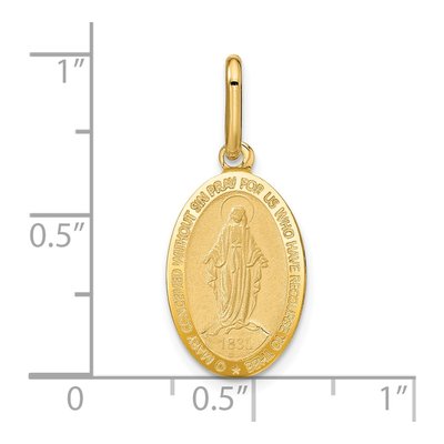 14K Yellow Gold Oval Miraculous Medal Pendant – view 5