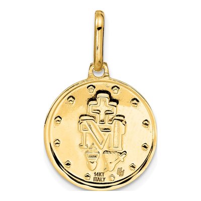 14K Yellow Gold Miraculous Medal Pendant – view 4