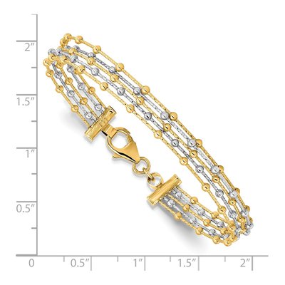 14K Two-Tone Gold Beaded Multi-Strand Wire Bangle Bracelet – view 4