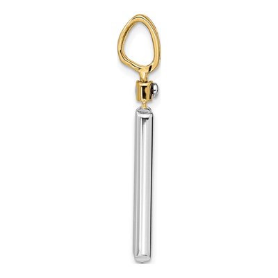 14K Two-Tone Gold Cross Dog Tag Pendant – view 3
