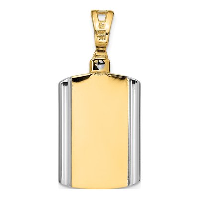 14K Two-Tone Gold Cross Dog Tag Pendant – view 4