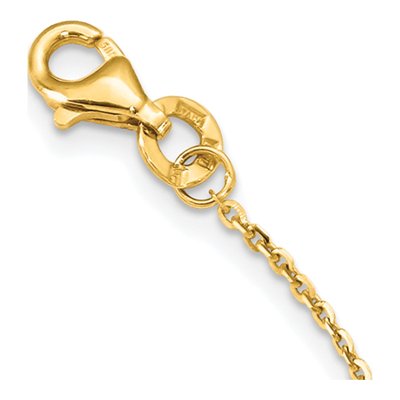 14K Two-Tone Gold 1.3mm Paperclip Station Cable Chain – view 5