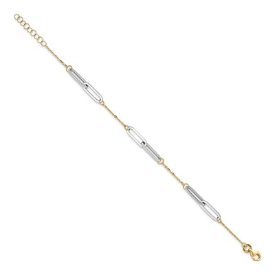 14K Two-Tone Gold Paperclip Bracelet – view 2
