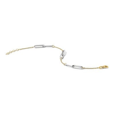 14K Two-Tone Gold Paperclip Bracelet – view 7