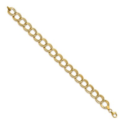 14K Yellow Gold 11.5mm Double Link Chain Bracelet – view 2