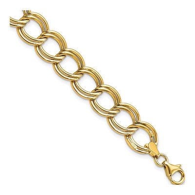 14K Yellow Gold 11.5mm Double Link Chain Bracelet