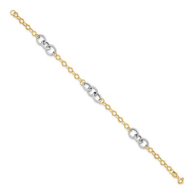 14K Two-Tone Gold Fancy Link Bracelet – view 4
