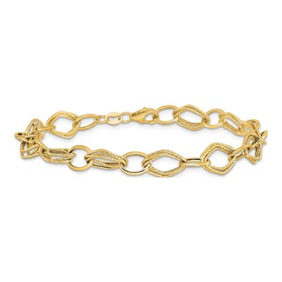 14K Yellow Gold Fancy Link Bracelet – view 5