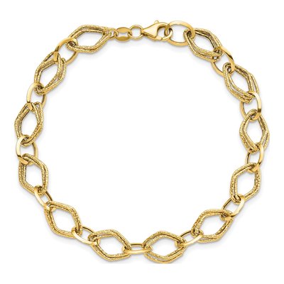 14K Yellow Gold Fancy Link Bracelet – view 6