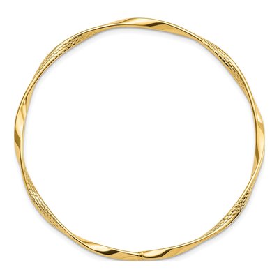 14K Yellow Gold Twisted Bangle Bracelet – view 3
